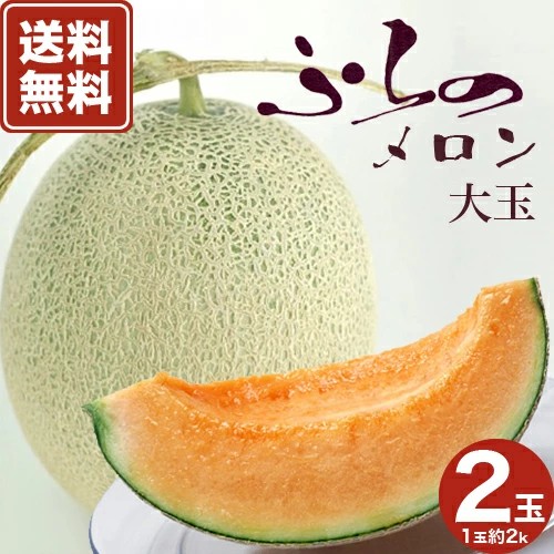 【送料無料】ふらのメロンＸL（2kg)2玉入 北海道富良野産　※ほかの商品と同梱できません。  着日指定不可 （予約販売期間6月30日まで）北海道 ご当地 赤肉 果物 フルーツ ギフト 贈り物 プレゼント 野菜 グルメ お取り寄せ
