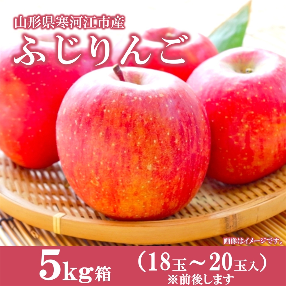 【送料無料】山形県寒河江市産ふじりんご 5㎏箱　18～20玉　着日指定不可（11月下旬から12月下旬頃発送予定）※産地直送のためほかの商品と同梱できません